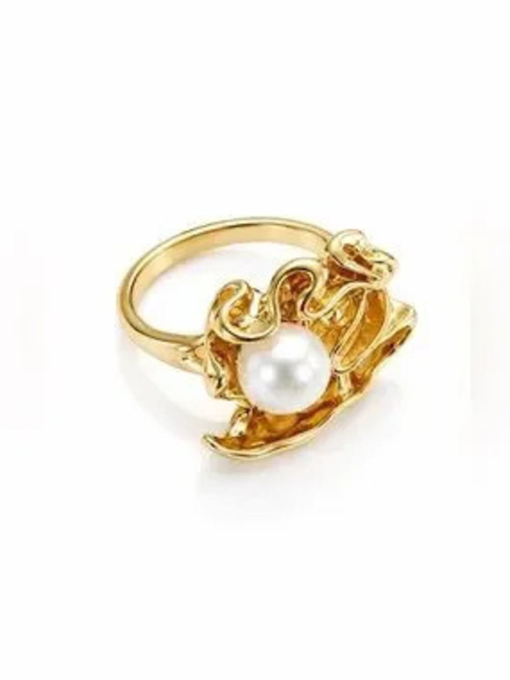 Gold Pearl Sculptural Ring ( Used)